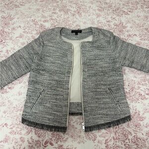 Banana Republic Blue and White Tweed Jacket